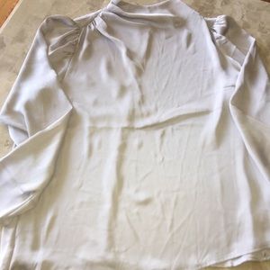 EXPRESS GREY SATIN HIGH NECK BLOUSE With HOOK ZIPPER CLOSURE  XL.